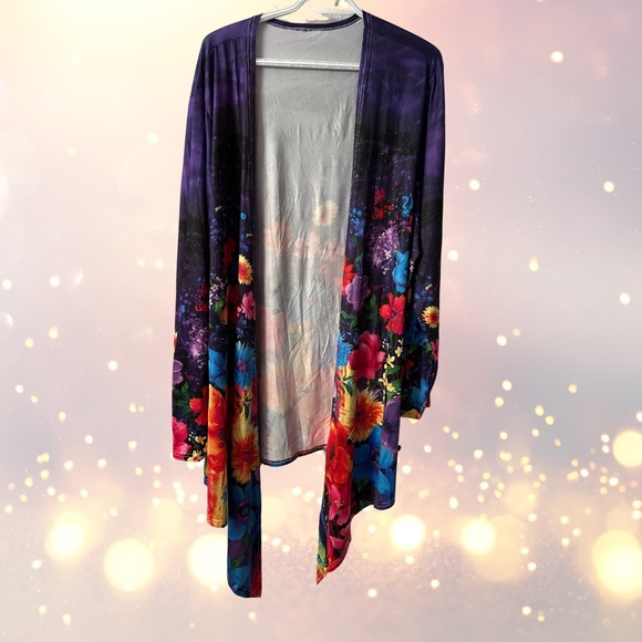 NWT Light colorful cascading front cardigan - Picture 2 of 3